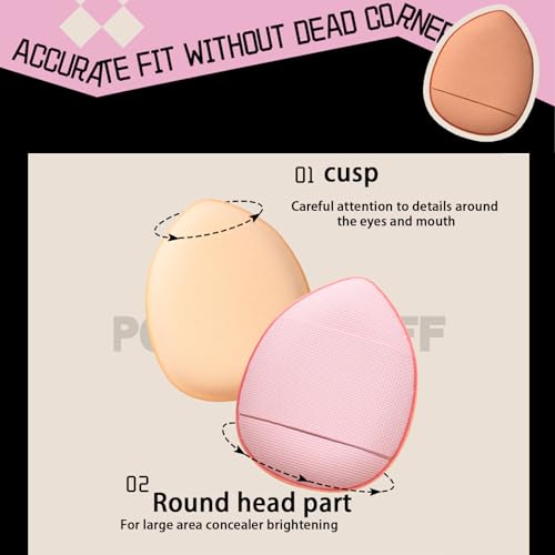 SSKHE 3 Stück Mini Powder Puff, zum Fixieren und Backen, Mini-Make-up-Puff für losen und gepressten Puder, gezielt unter den Augen und bei Hautunreinheiten auftragen