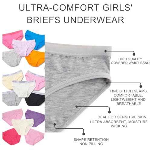 Girls’ Underwear Breathable Bamboo Viscose/Spandex Briefs Ultra Soft and Comfy (5pc Pack)4