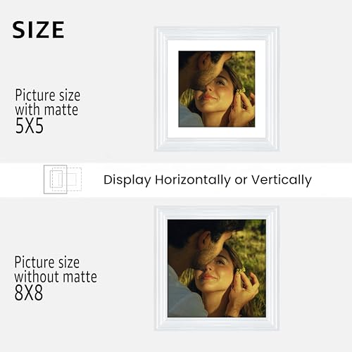 Image of Art Street Luxury Photo Frame for living room, Modern Step Design Photo Frames for Photograph, Art Work, Kids Room Set of 9 (8x8 Inch, White)