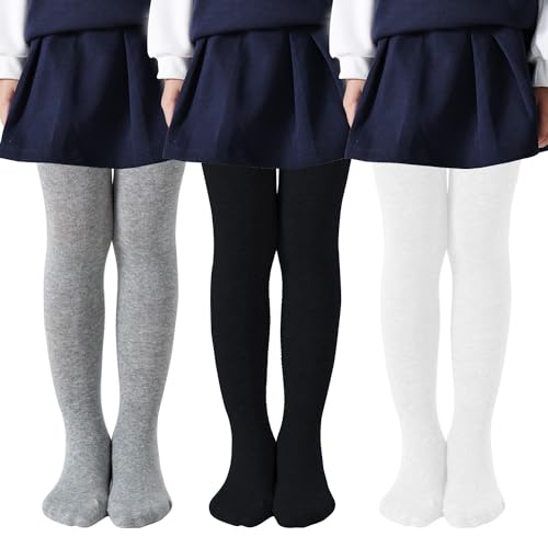 Image of EPEIUS Baby Girl Tights Thick Cable Knit Leggings Seamless Cotton Toddler Girls Stockings School Tights for 2T-12 Years