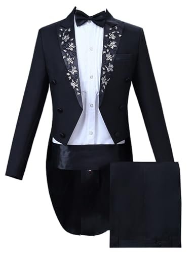 Smoking deux pièces homme avec veste croisée jacquard pour silhouette affinée en cérémonie