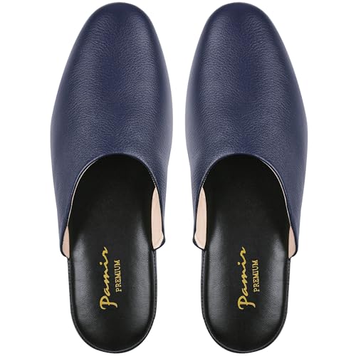 PAMIR Women's Hand-Turned Scuffs, Genuine Leather Indoor House Slippers with Memory Foam