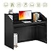 LITTLE TREE 47-Inch Reception Desk with Counter, Black Front Desk Reception Room Table, Retail Counter for Checkout, Modern Welcome Desk for Lobby, Office, Beauty Salon