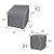 Baner Garden Patio Furniture Covers,Outdoor Furniture Cover Waterproof,Patio Furniture Set Covers for 3 Piece Outdoor Bistro,Patio Sofa Covers Set for 2 Chairs and Coffee Table,Grey