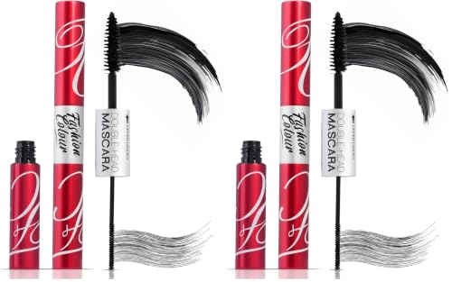 Image of Fashion Colour Platinum Double Head Mascara for Upper & Lower Lashes | 2-in-1 Volumizing & Lengthening Mascara | Smudge Proof, Waterproof, Long Lasting, No Clumping, Lightweight Formula | 10ml | Black