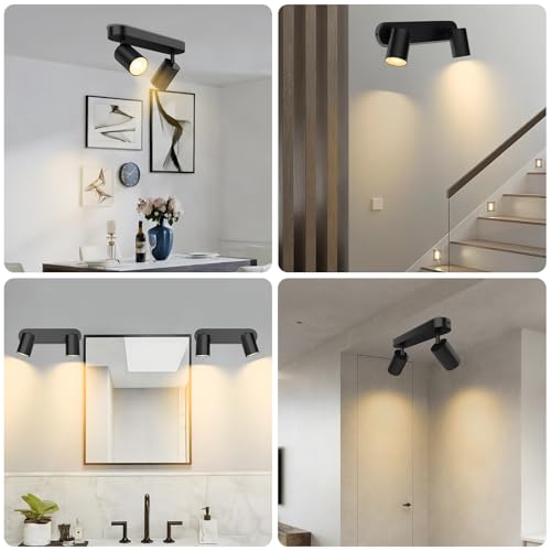 JVURICE Deckenlampe Flur Küche Schlafzimmer, 360° Drehbar & 90° Neigbar Deckenspot GU10, 100W Max, Metall Aluminium… – Ansicht 6