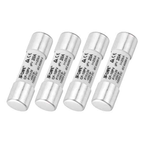 Fusible de 10x38 mm de ceramica 1000V 20A para reparar inversores solares y proteger circuitos