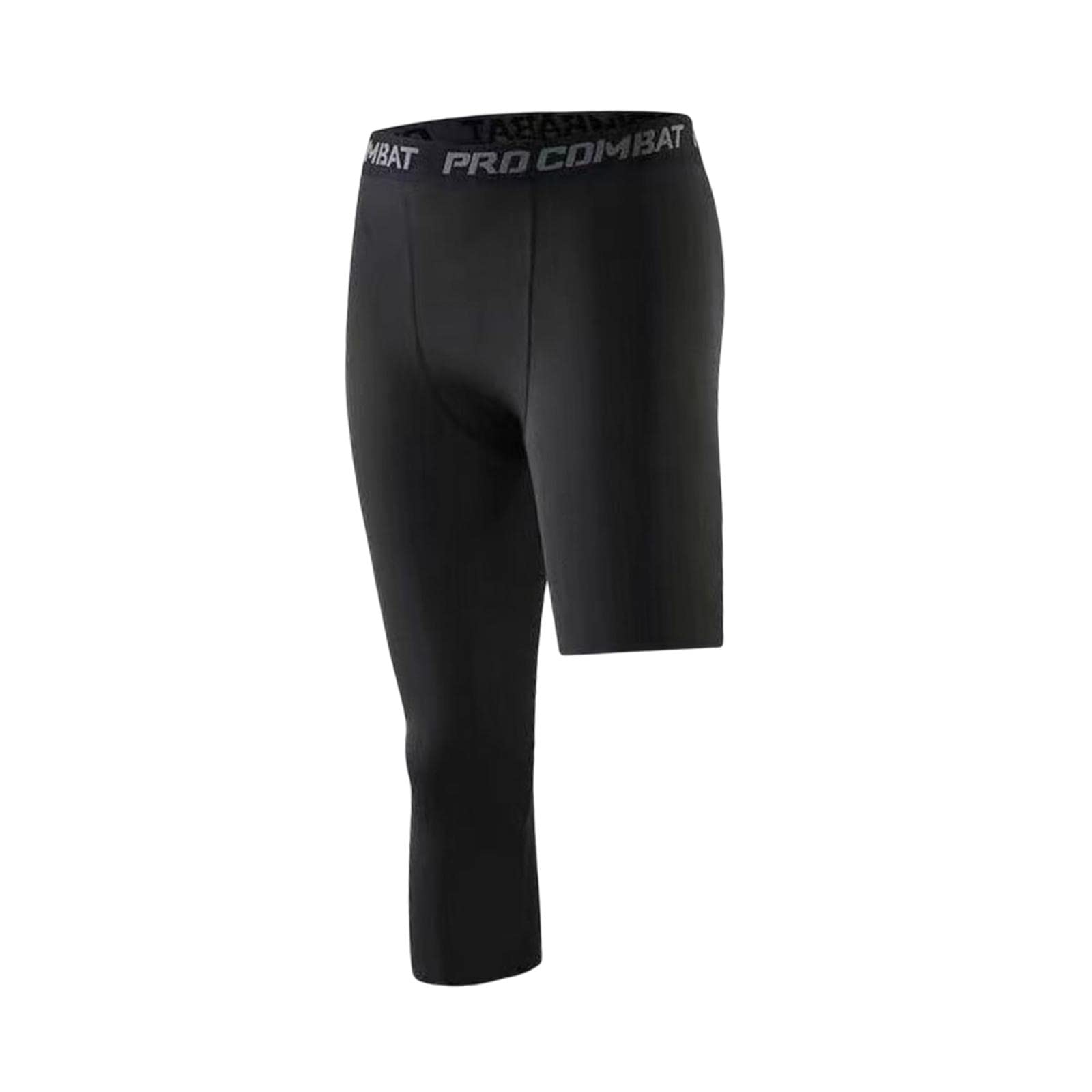 Mens Athletic Pants Workout Leggings for Basketball Training Fitness S Black Left Short |Clothing, Shoes & Accessories | Womens Clothing | Leggings-image-11