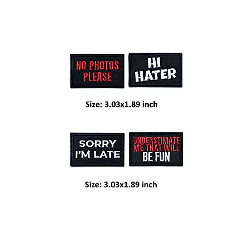 U-Sky Iron on Patches for Clothing, Pack of 20pcs Assorted Tactical Morale Letter Patches for Clothing Jeans Backpacks (Design-4)