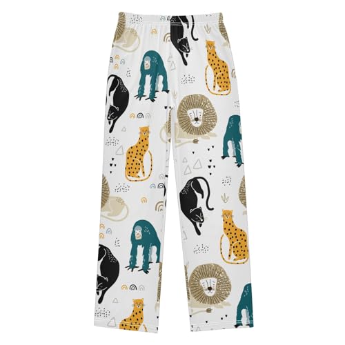 ZZXXB Lovely Lion Orangutan Boys Long Pants Soft Trousers Elastic Waist Kids Lounge Bottoms with Pockets S-XL