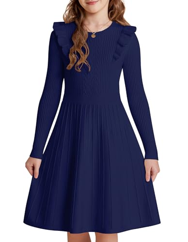 GRACE KARIN Girl Knit Sweater Dress Crew Neck...