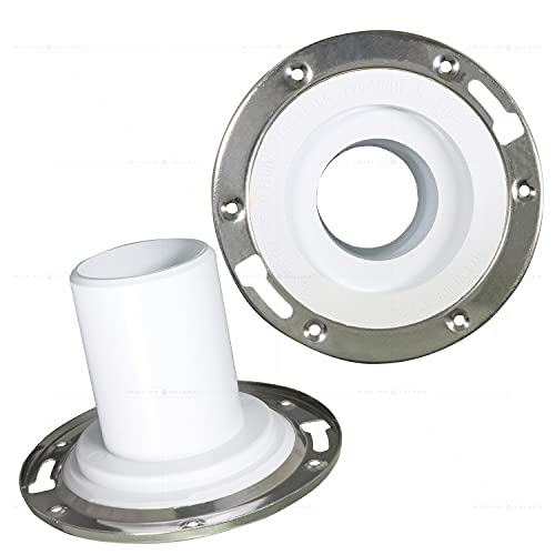 Image of Midline Valve S1165 4-1 /2'' Long Closet Flange with Stainless Steel Ring; Fits Into 3'' PVC or Cast Iron Pipe