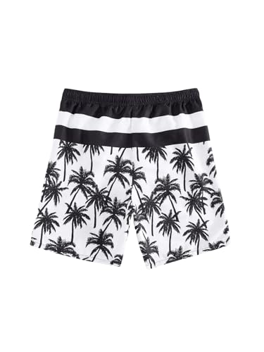 Floerns Men's Swim Trunk Tropical Print Drawstring Waist Summer Board Shorts2