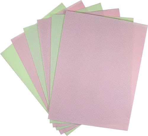Image of KCS 4 /6 pc of 12 inch x 18 inch(30cmx45cm) 18CT Counted Cotton Aida Cloth Cross Stitch Fabric (6 pc,Pink+Light Green)