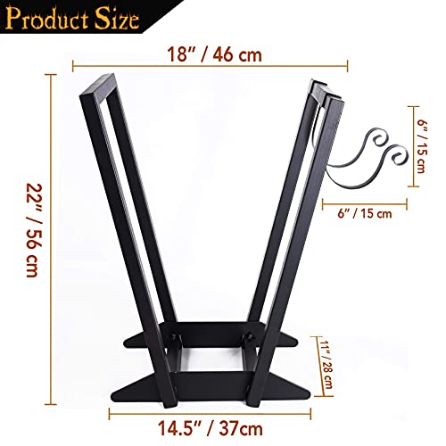 Ajart Firewood Rack Indoor Firewood Holder，Heavy-Duty Log Rack Wood Rack With Tinder Holder For Outdoor Fireplace #TOP4