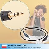 valonic Kabel AUX krótki - 50 cm - 3,5 mm - kabel audio do samochodu lub komputera - kabel jack - czarny - 0,5 m