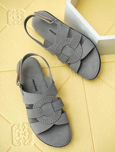 Image of Moshun Criss Cross Sandals for Women & Girls | Multi Strap & X Strap Flat Sandals, Bounce Back Technology Footbed with Adjustable Strap, Anti-Slip Sole | Lightweight Daily Wear Casual Slip-On Sandals