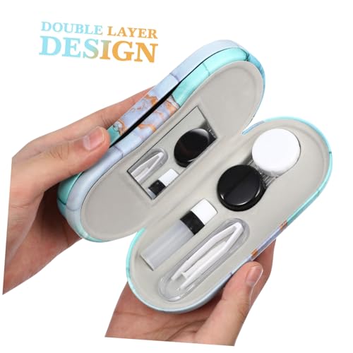 Étui à lunettes double couche PU compact pour sac et poche - 2