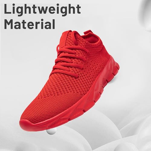Image of Damyuan Men Running Shoes Slip on Walking Sneaker Tennis Gym Workout Fashion Athletic Lightweight Breathable Sport Jogging Casual Shoe,Red Size 12
