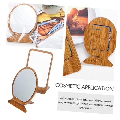 Espejo de mesa de madera portable Cabilock 2 piezas miniatura 6