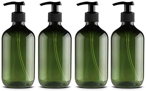 4 Pack Empty Shampoo Bottles 500ml 17oz Amber Press Pump Bottle Lotion Containers Hand Soap Dispenser Body Bath Shampoo Bottle