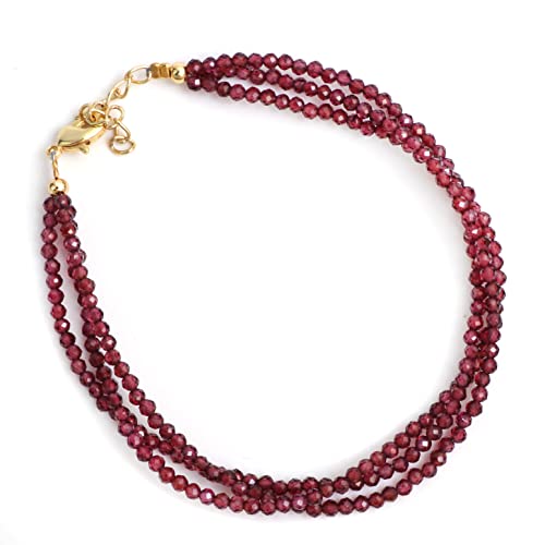 Gempires Natural Multi Strand Beaded Bracelets Lightweight Handmade Gemstone Jewelry Hypoallergenic 8 Inch Gold Plated Stylish Everyday Wear Jewelry2