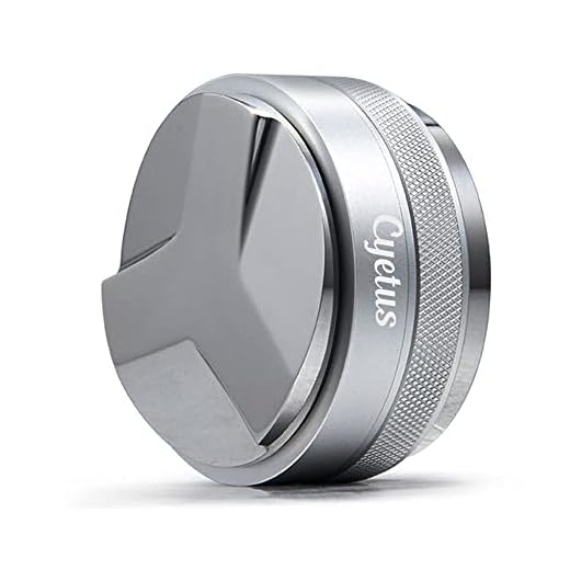 CYETUS 51mm/53mm /58mm Coffee Distributor and Tamper, Dual Head Coffee Leveler Fits for 51mm/53mm/58mm CYETUS Portafilter, Professional Adjustable Depth Espresso Hand Tamper (53mm Silver)