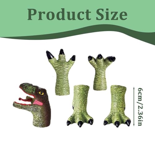 Dinosaurier Fingerpuppe, 5 STK Mini Gummi Tier Fingerpuppen, Cartoon kleine Handpuppe Spielzeug, Spielhandschuh für Kinder, Dinosaurier Spielzeug Tier Handpuppen, Fingerpuppen Set