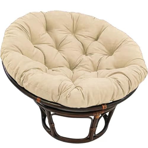 Cojín redondo lavable suspendido para silla de jardín, sillón de mimbre giratorio, 2,80 x 80 cm, perfecto para uso en interiores y exteriores, cómodo accesorio de patio