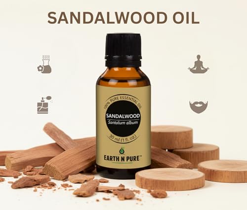 Image of Earth N Pure Sandalwood (Chandan Oil) Essential Oil for Skin- Natural and Therapeutic Grade 50 ml