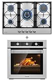 thermomate 24" Built-in Natural Gas Single Wall Oven GSMS605 with 30" Built In Gas Cooktop GHSS775