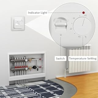Bodenthermostat, Nicht programmierbare Thermostate, Strahlungsbodenheizung, Temperatur, manuelle Steuerung, Heizdrähte, elektrisches Fußbodenheizungssystem für unter Fliesen und Laminat