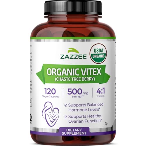 Zazzee USDA Organic Vitex, 500 mg Strength...