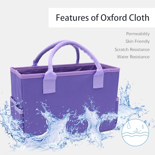 Image of Cupohus Art Organizer Craft Storage Tote Bag with Multiple Pockets Purple