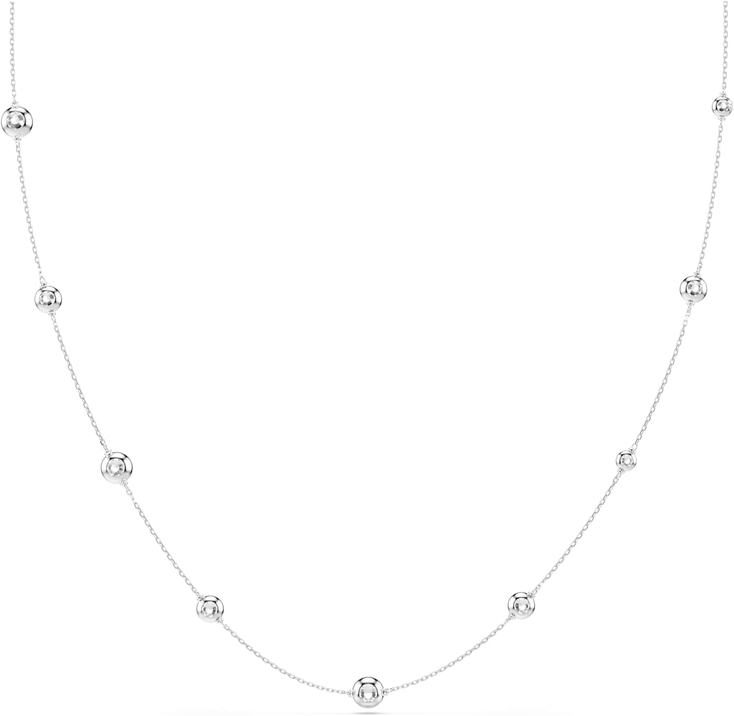 Swarovski Una Angelic strandage, Round cut, White, Rhodium finish