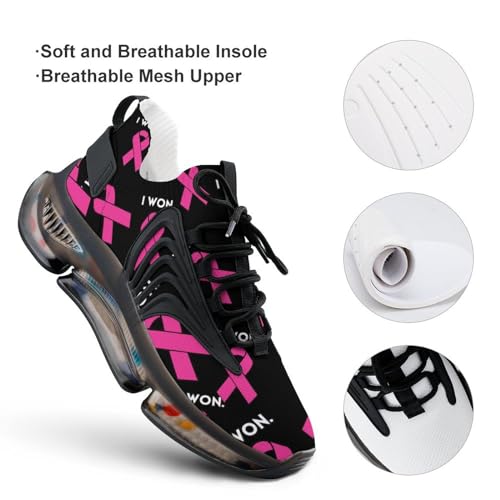 Survivor Breast Cancer Awareness Men's Running Shoes Lightweight Breathable Walking Sneakers for Women3