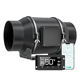 Toolazy 6 Inch Inline Duct Fan with Smart Controller, 405 CFM Quiet EC Motor Ventilation Fan with Temperature Humidity Sensor, Exhaust Fan for Grow Tent, Hydroponics, HVAC, Indoor Gardening