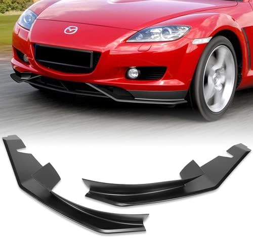 Juego de 2 piezas de alerón de parachoques delantero de acrilonitrilo butadieno estireno (ABS), protección compatible con Mazda RX-8 2004-2008, 2005