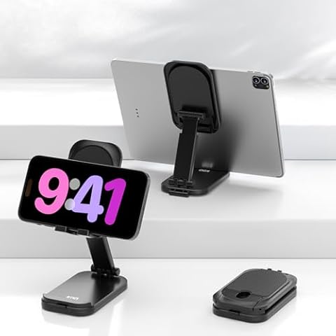 2-in-1 Adjustable Phone Stand with Mirror Cover