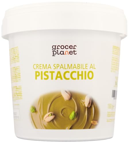 Grocer Planet - Süße Pistaziencreme (1Kg) | Mit 45% Pistazien aus Sizilien | Italienische Gourmetküche | Geeignet für Frühstück und Desserts