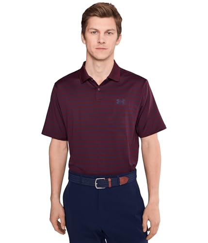 Under Armour Performance 3.0 Herren-Poloshirt, Dark Maroon/Midnight Navy/Midnight Navy, 4X-Groß – Ansicht 1