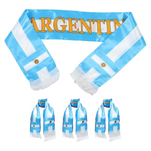 LIGHTAOTAO 4 Bufandas Tejidas de Fútbol para Fiesta Futbol Decor, Bufandas de Bandera de Satén para Eventos Deportivos y Animación, Pack de 4 Piezas para Aficionados