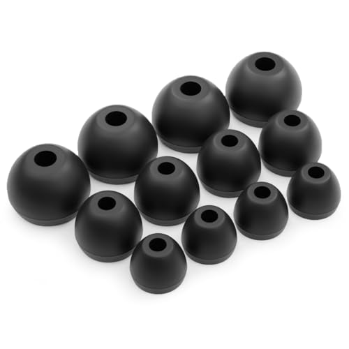 Okuli Set of 12 Silicone EarBuds Ear Tips For BEATs Flex, Tour 2.0 Earphones in Black