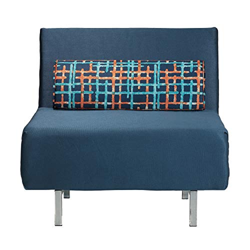 Cortesi Home Savion Convertible Accent Chair-Bed, Navy Blue