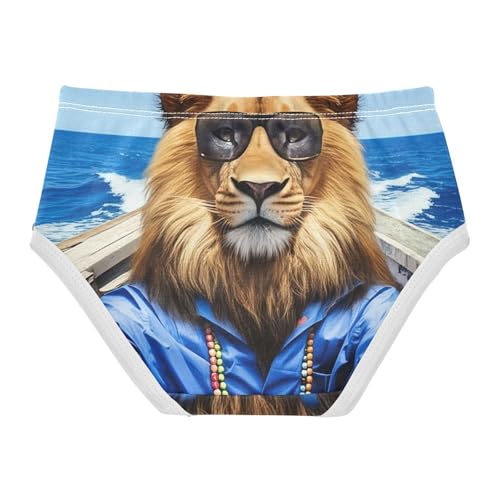 Funny Photorealistic Lion Blue Little Girl Panties Toddler Girls Underwear Cotton Animals Undies Kids Briefs 2t2