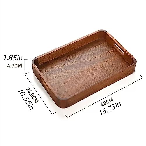 Bandeja rectangular de madera para mesa de café, cesta de frutas y organizador de mesa 3