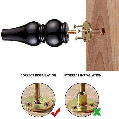 Maoham Wood Furniture Legs 8 Inches Black,Wood Table Legs,Couch Legs Replacement,For Chair Legs Bed Legs Dresser Legs Cabinet Legs Bed Frame Feet Couch Risers #TOP5