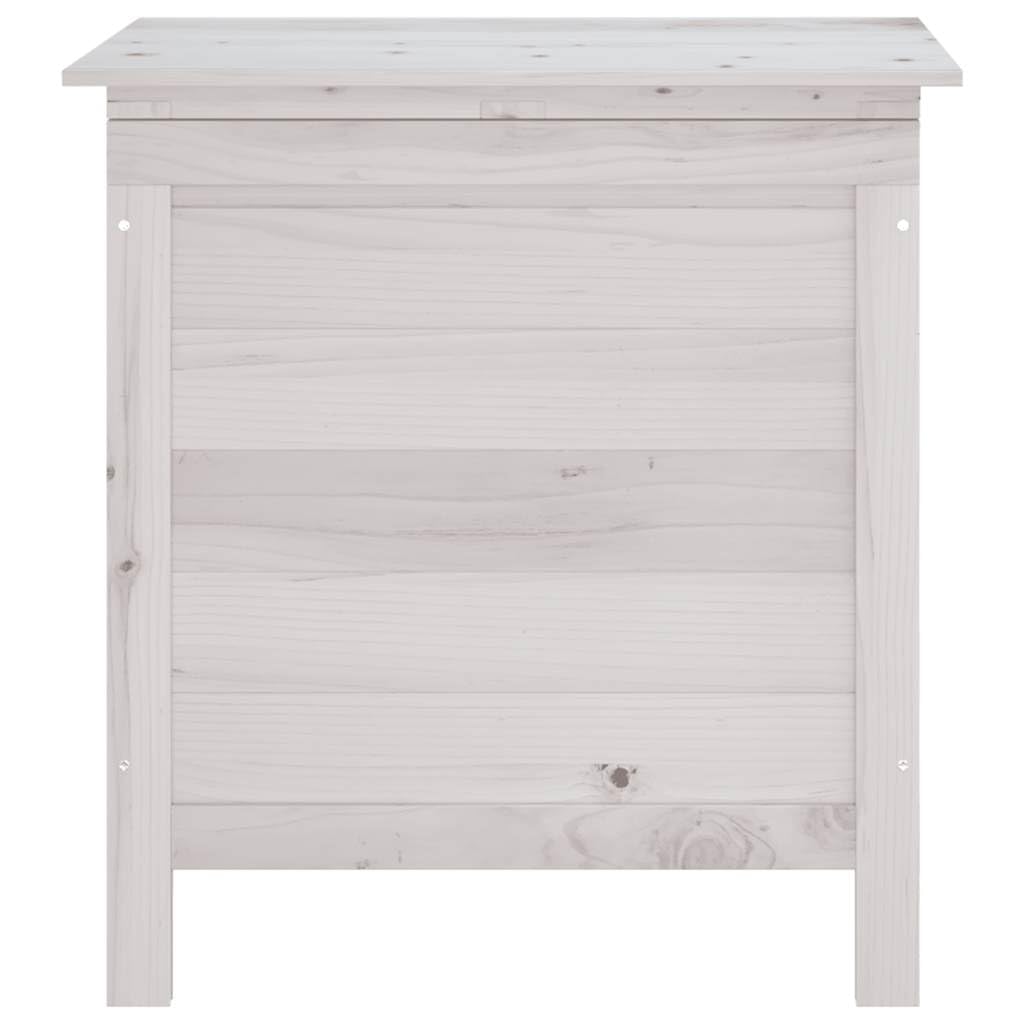 Genérico Arcón de jardín Madera Maciza Abeto Blanco 50x49x56,5 cm,Cajas de almacenaje para exteriores-364749