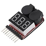 Veemoon Digital Lipo Battery Tester with LED Indicator and Buzzer Alarm 1-8S Voltage Check Tool for Lithium Ion Battery Capacity Monitoring in Rc Models and Electronics