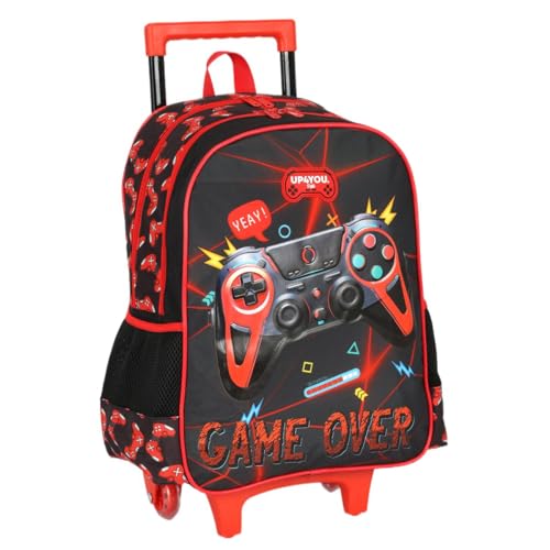 Mochila com Rodinhas Game Play Infantil Escolar Passeio Viagem (Vermelho)